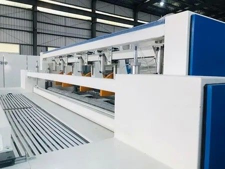 Piece cutting and rolling dual position winding machine giving versatility design